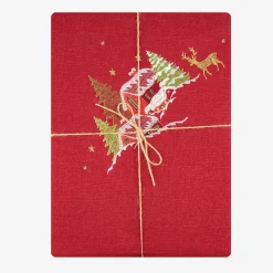 Casa Viva Mantel rojo bordado Pueblo 150x250cm Clearance