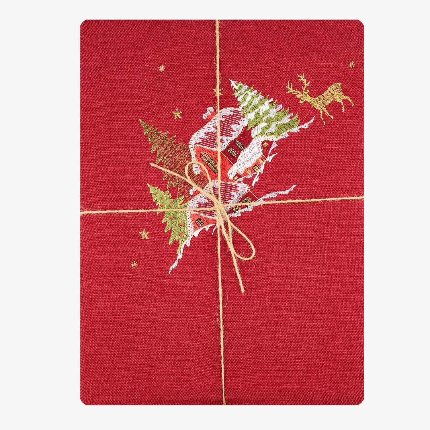 Casa Viva Mantel rojo bordado Pueblo 150x250cm Clearance