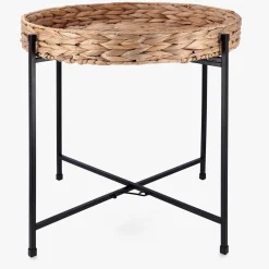 Casa Viva Mesa auxiliar de acero y fibras naturales Lott 46,8x50cm New