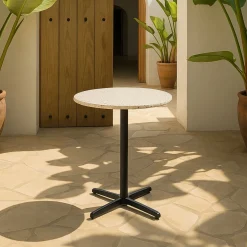 Casa Viva Mesa auxiliar de jardín de piedra blanca Nilo Ø60x72cm Discount