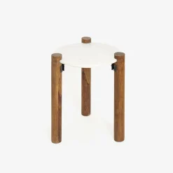 Casa Viva Mesa auxiliar de mármol y madera Houston Ø40x50cm Clau&Chloe Best