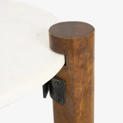 Casa Viva Mesa auxiliar de mármol y madera Houston Ø40x50cm Clau&Chloe Best