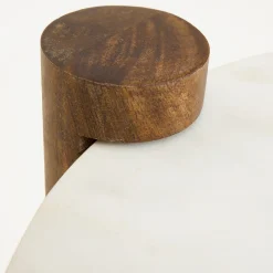 Casa Viva Mesa auxiliar de mármol y madera Houston Ø40x50cm Clau&Chloe Best