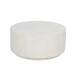 Casa Viva Mesa de centro de fibra de magnesio blanca Milo Ø90x40cm Clearance