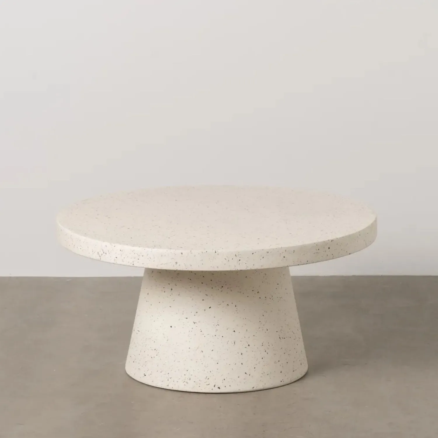 Casa Viva Mesa de centro de fibra de magnesio blanca Milo Ø80x38cm