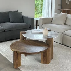 Casa Viva Mesa de centro de madera de mango Polanco Ø80x35cm Clau&Chloe