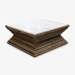 Casa Viva Mesa de centro de madera de olmo reciclada Pisco 100x100x45cm New