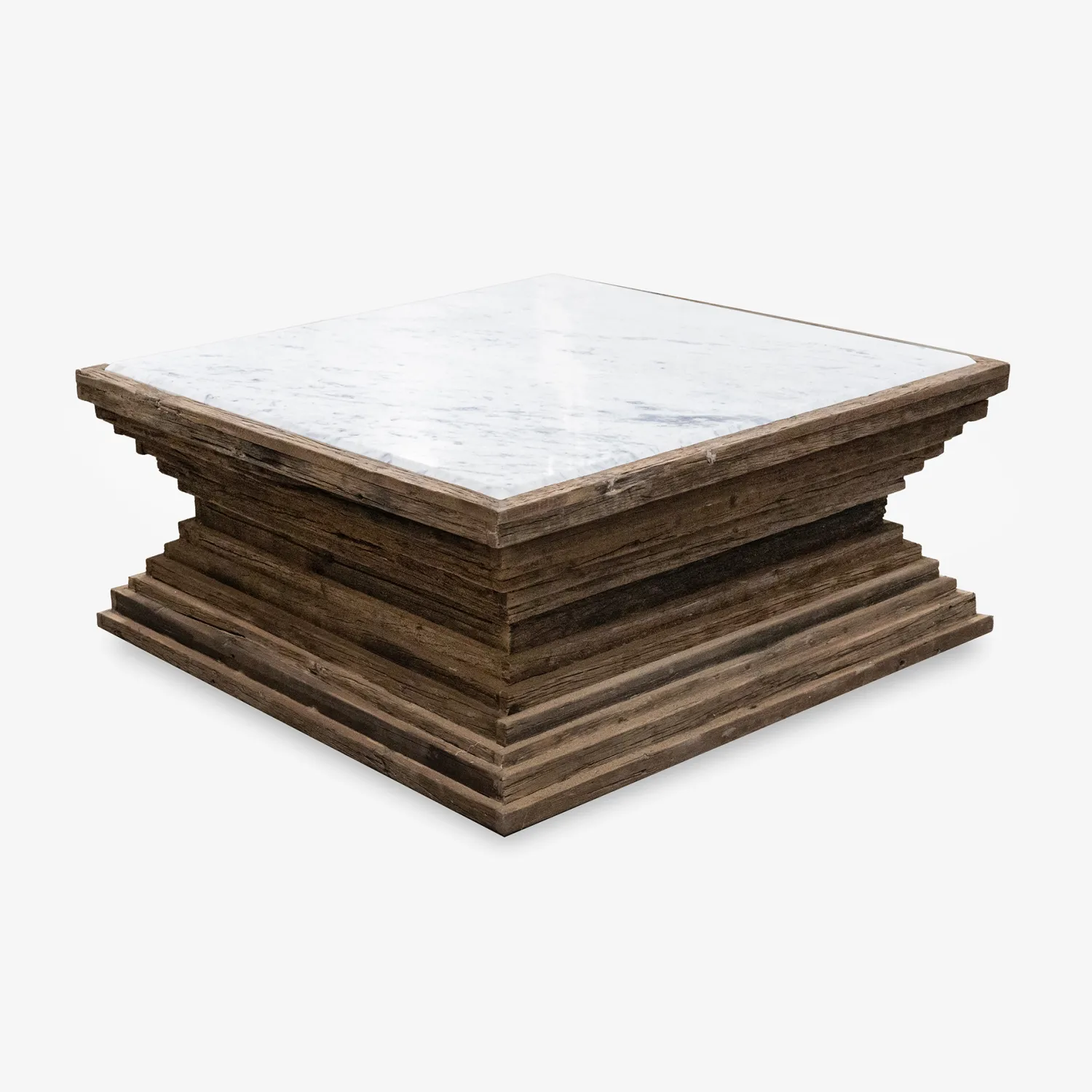 Casa Viva Mesa de centro de madera de olmo reciclada Pisco 100x100x45cm New