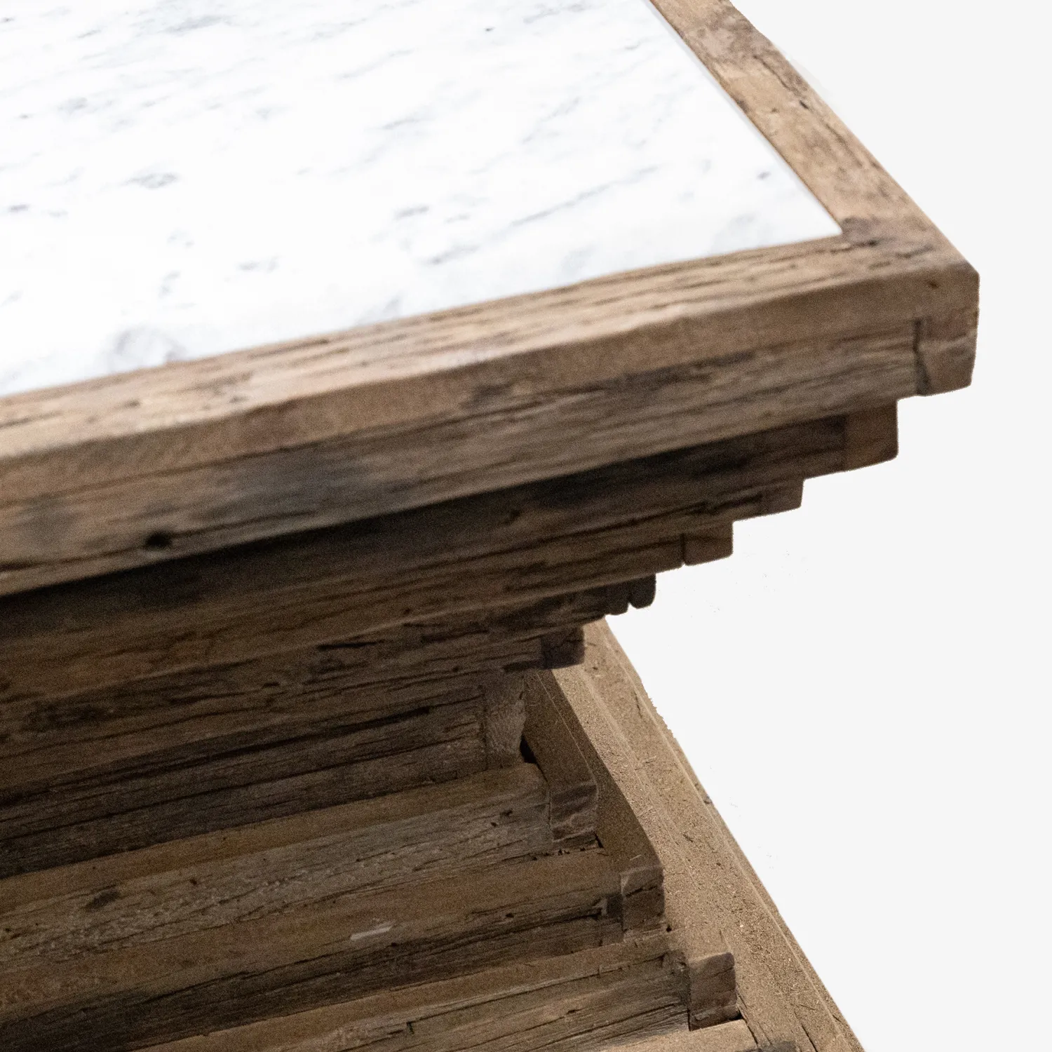 Casa Viva Mesa de centro de madera de olmo reciclada Pisco 100x100x45cm New