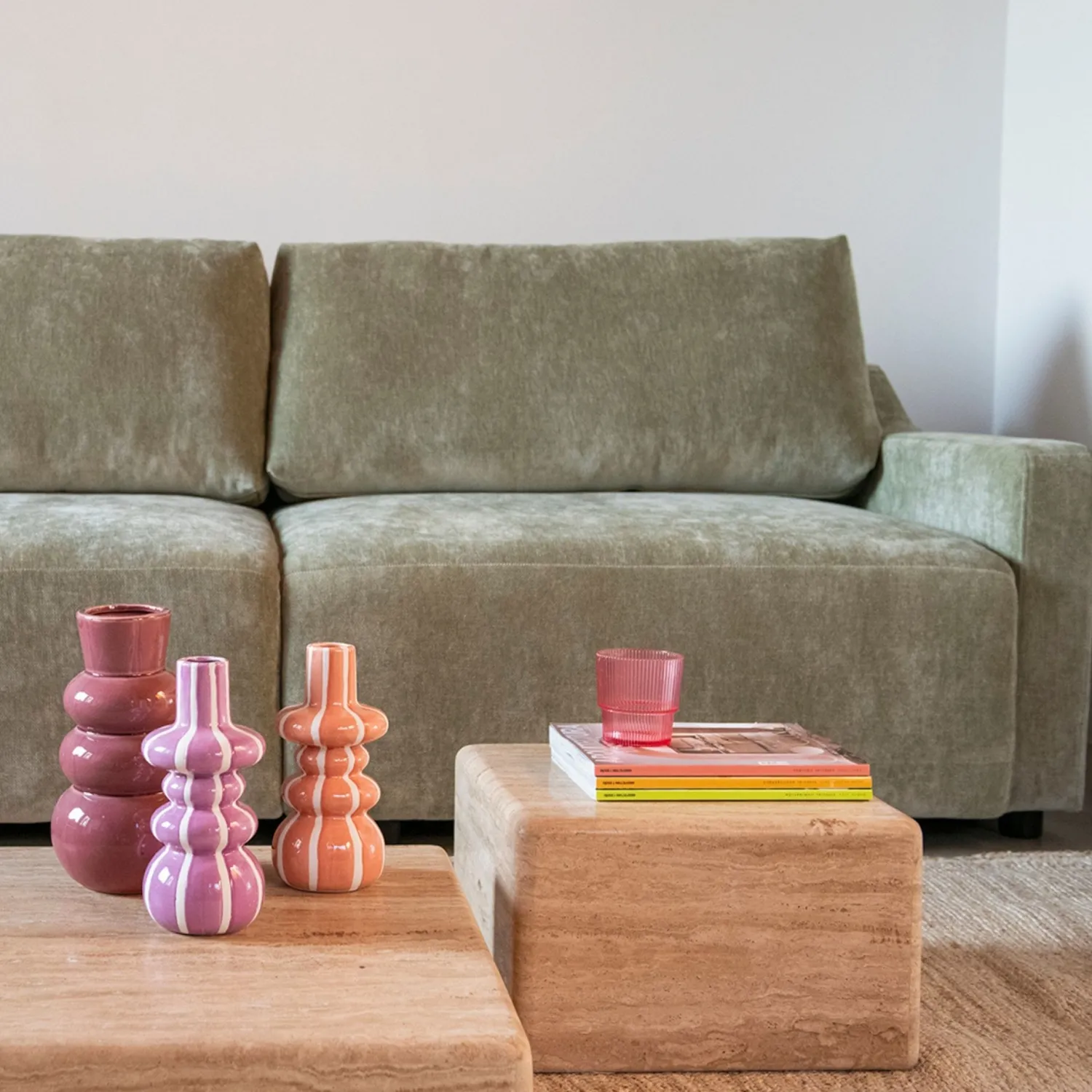 Casa Viva Mesa de centro de mármol Travertine 39x39x25cm Clau&Chloe Outlet