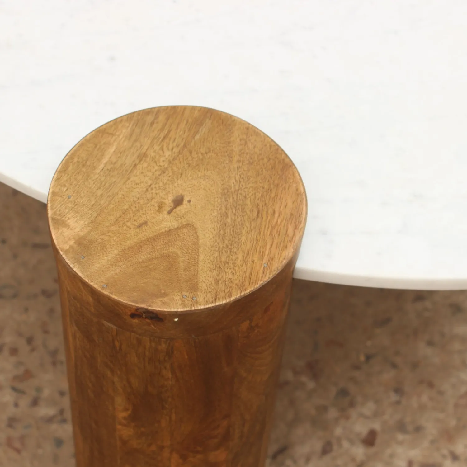 Casa Viva Mesa de centro de mármol y madera Houston Ø90x45 Clau&Chloe Best