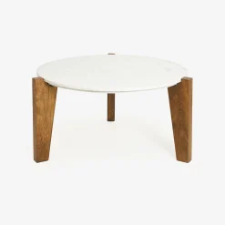 Casa Viva Mesa de centro de mármol y madera Berlín Ø90x45 Clau&Chloe Hot