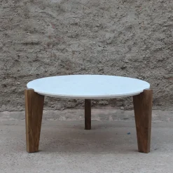 Casa Viva Mesa de centro de mármol y madera Berlín Ø90x45 Clau&Chloe Hot