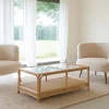 Casa Viva Mesa de centro de ratán y cristal Corvo 110x60x40cm Online