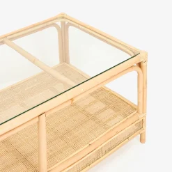 Casa Viva Mesa de centro de ratán y cristal Corvo 110x60x40cm Online