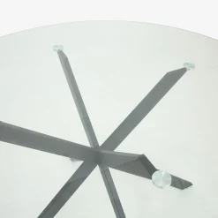 Casa Viva Mesa de comedor de cristal con patas de metal Fita Ø120x75cm Discount
