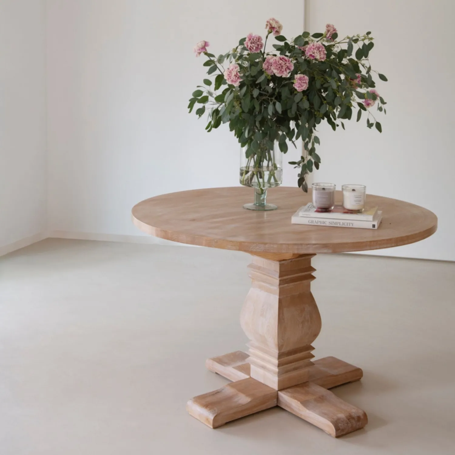 Casa Viva Mesa de comedor de madera de olmo Toulouse Ø120x76cm Discount