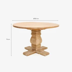 Casa Viva Mesa de comedor de madera de olmo Toulouse Ø120x76cm Discount