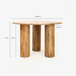Casa Viva Mesa de comedor de madera de acacia Siba Ø120x77cm Clau&Chloe Outlet