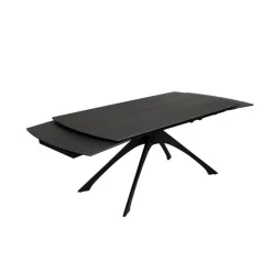 Casa Viva Mesa de comedor extensible de cerámica y cristal gris oscuro 180/260x90x76cm Sale