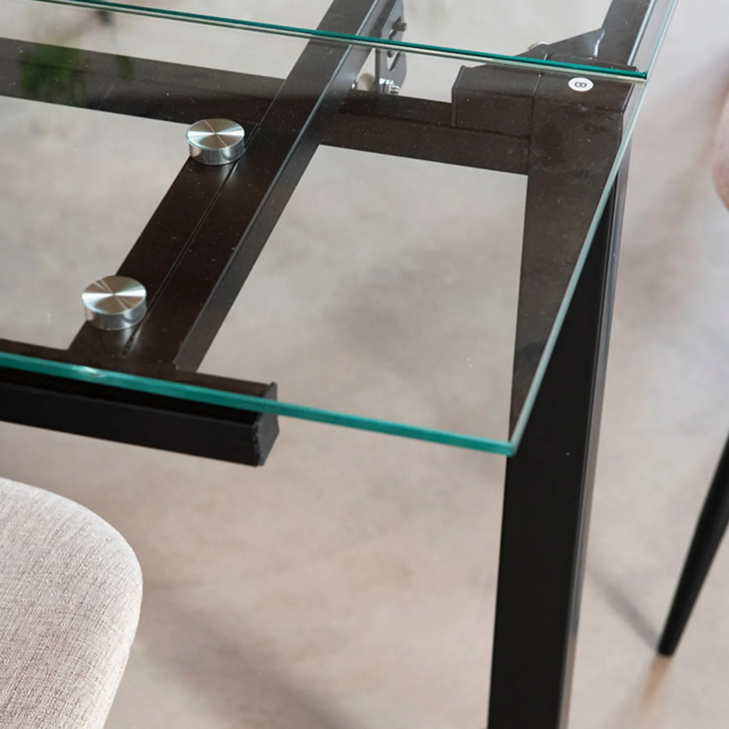 Casa Viva Mesa de comedor extensible de cristal Praga 200/140x80x76cm Outlet