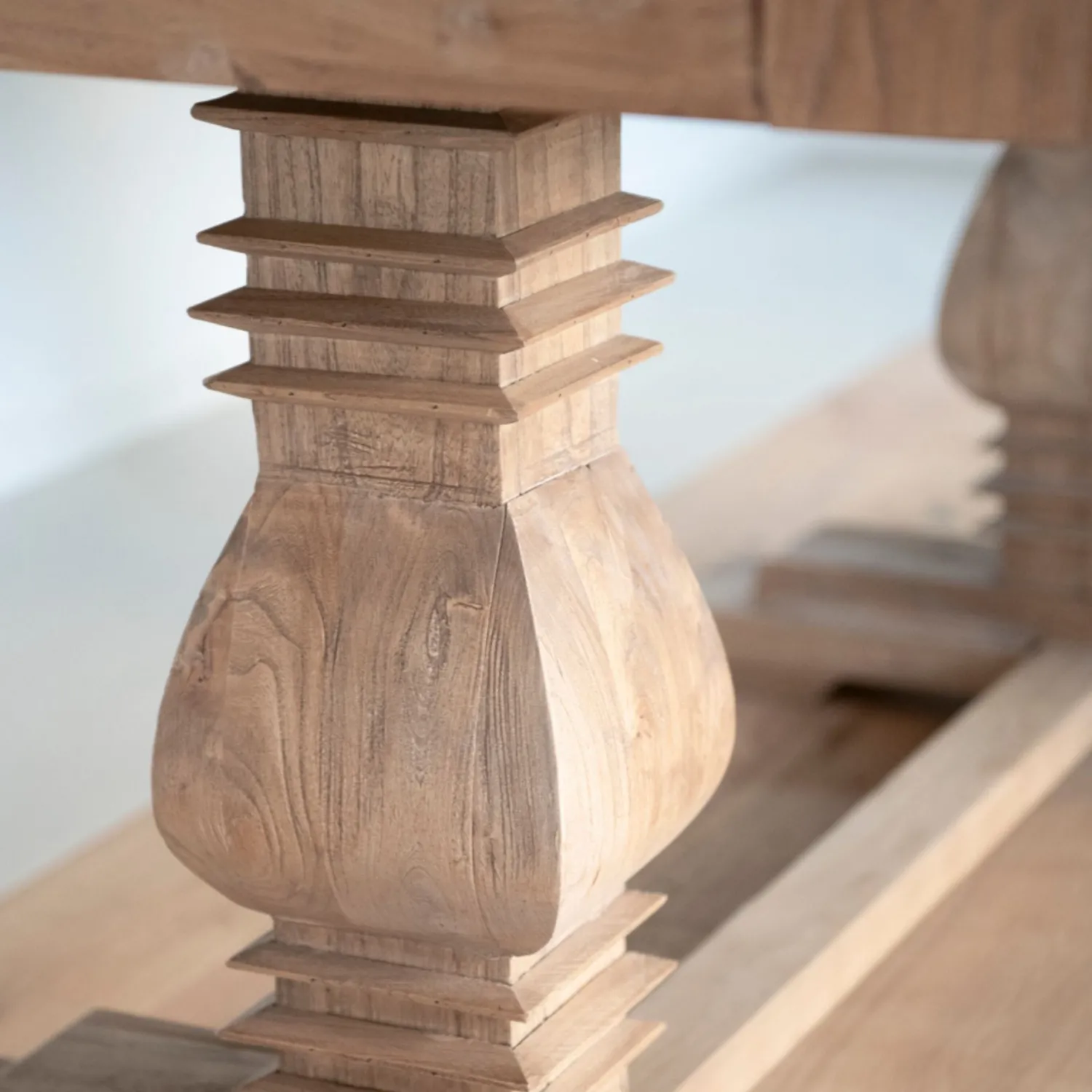 Casa Viva Mesa de comedor extensible de madera de olmo reciclada Toulouse 160/220x80x76cm Discount