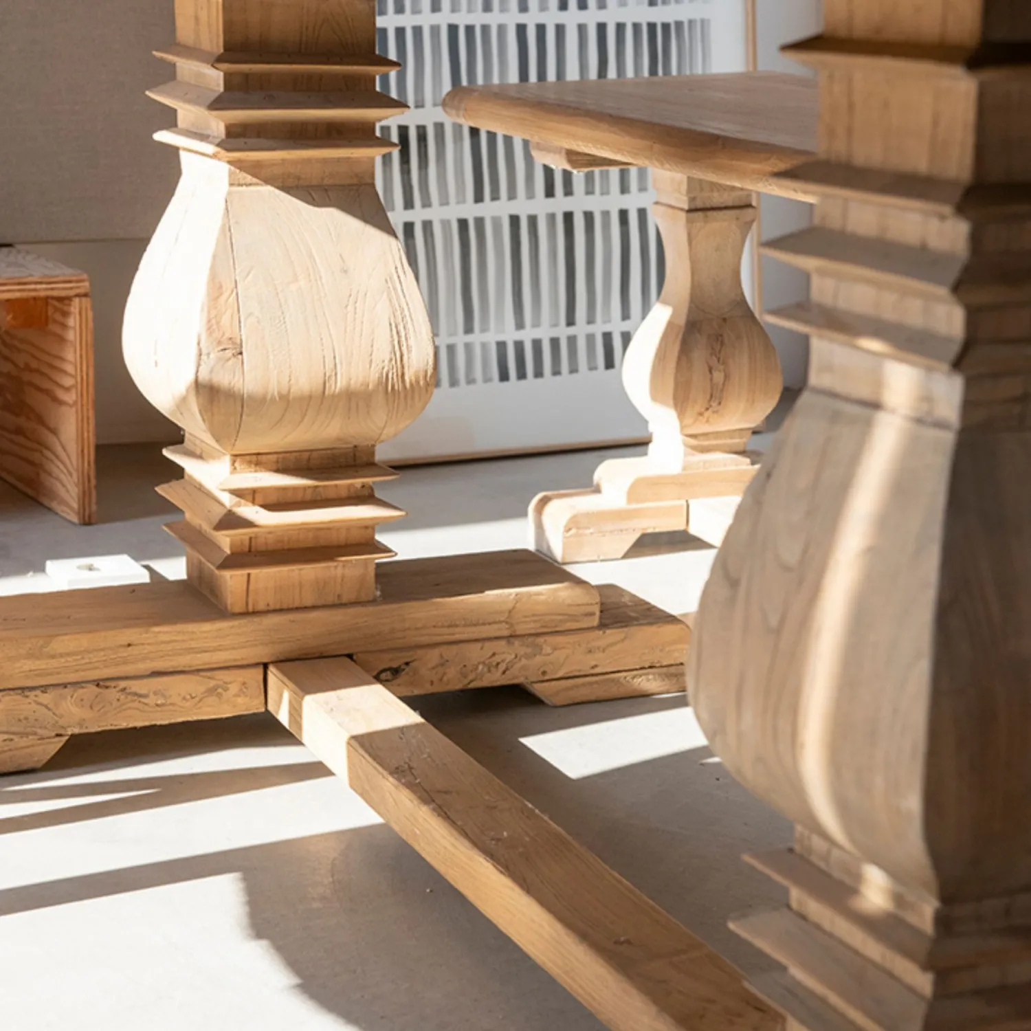 Casa Viva Mesa de comedor extensible de madera de olmo reciclada Toulouse 160/220x80x76cm Discount