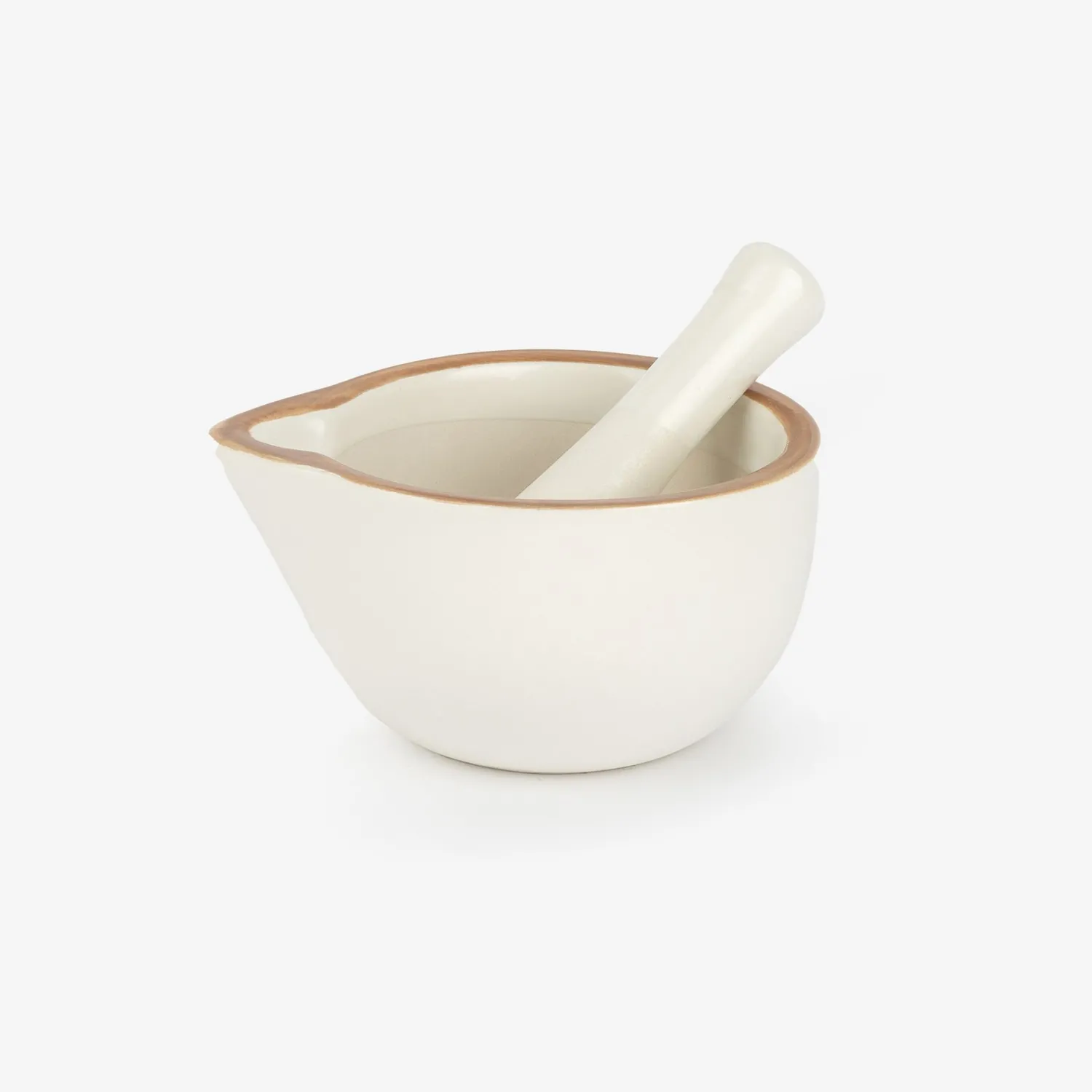 Casa Viva Mortero con ribete marrón de gres Ø11x10cm Discount