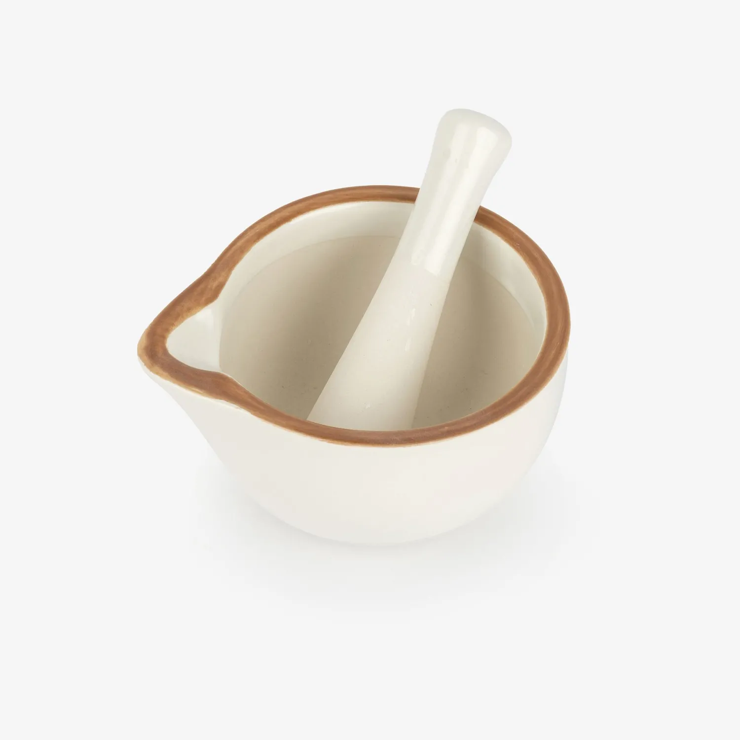 Casa Viva Mortero con ribete marrón de gres Ø11x10cm Discount