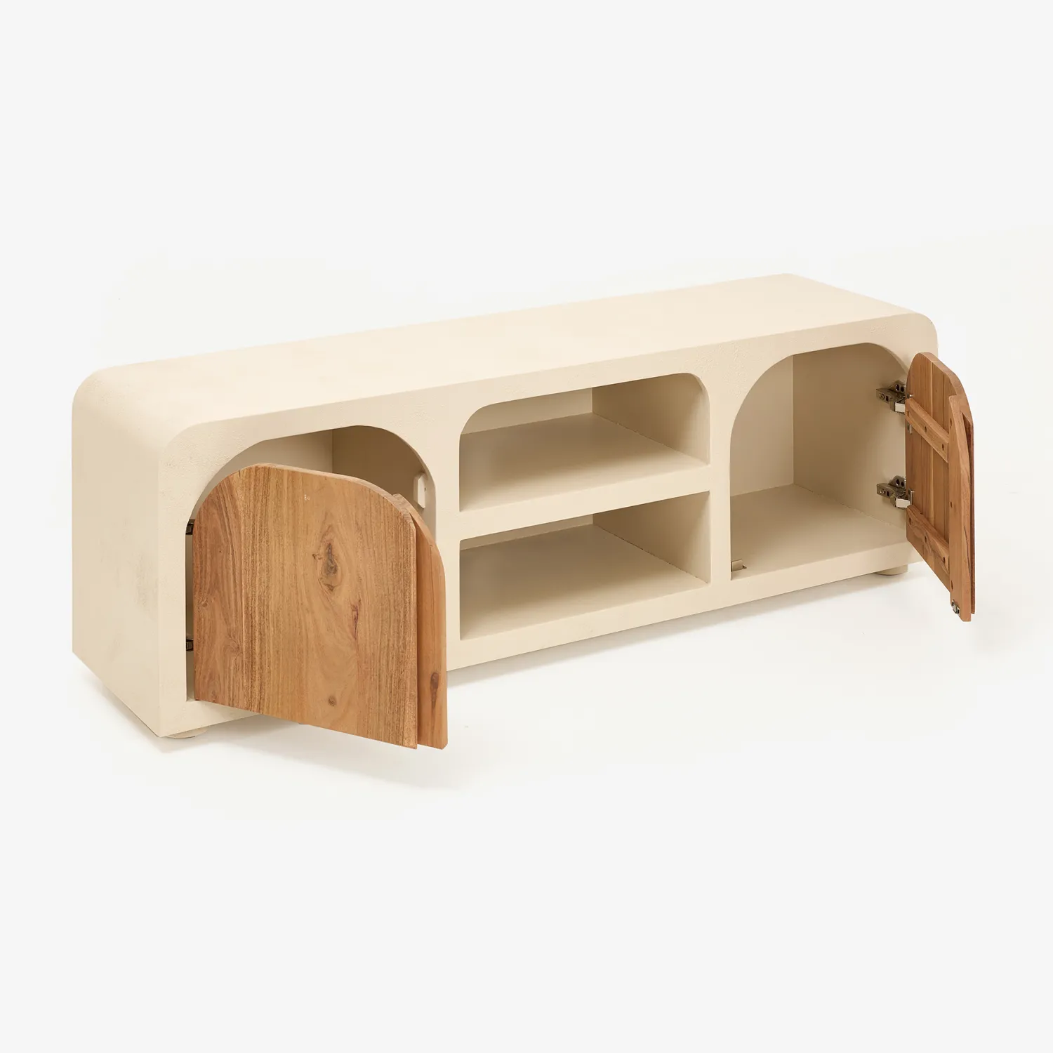 Casa Viva Mueble de TV de microcemento y madera de acacia Kurli 140x35x45cm Clau&Chloe Discount