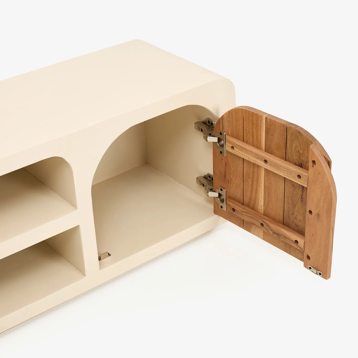 Casa Viva Mueble de TV de microcemento y madera de acacia Kurli 140x35x45cm Clau&Chloe Discount