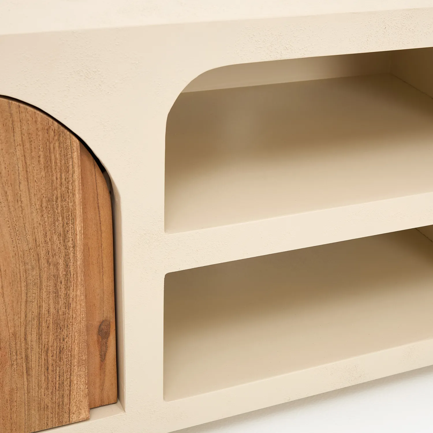 Casa Viva Mueble de TV de microcemento y madera de acacia Kurli 140x35x45cm Clau&Chloe Discount