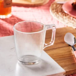 Casa Viva Mug de vidrio transparente Stria 25cl Discount