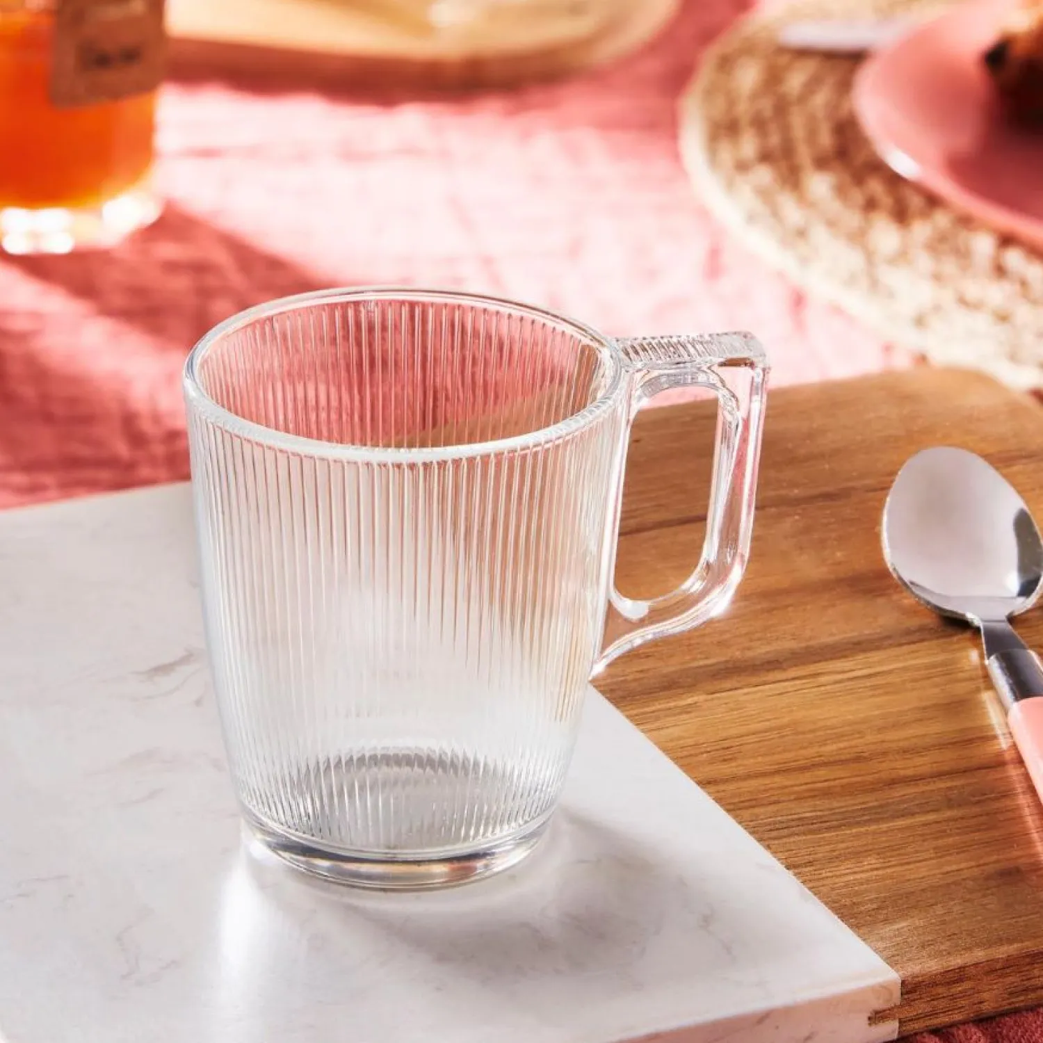 Casa Viva Mug de vidrio transparente Stria 25cl Discount