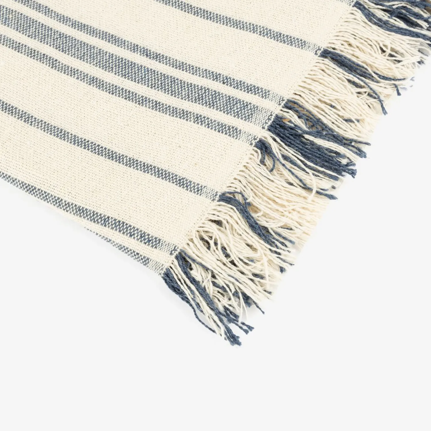 Casa Viva Plaid de algodón con rayas azules Niza 125x15cm Best