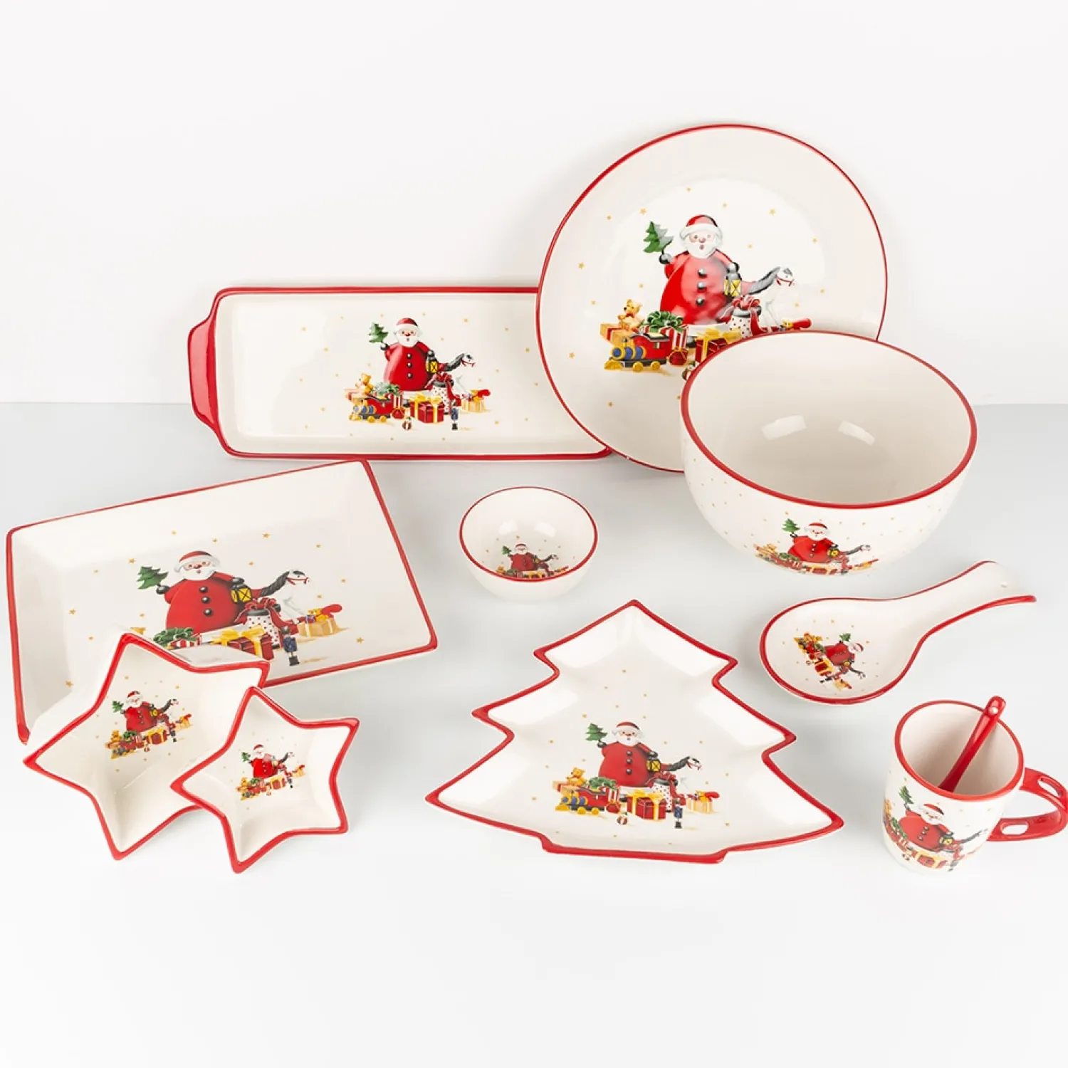 Casa Viva Plato de cerámica árbol Santa Claus 28x23cm Discount