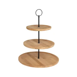 Casa Viva Plato de presentación de 3 pisos de bambú Ø28x34cm