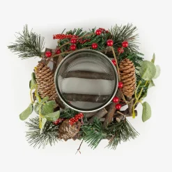 Casa Viva Portavelas bayas y piñas Ø20x12cm Sale