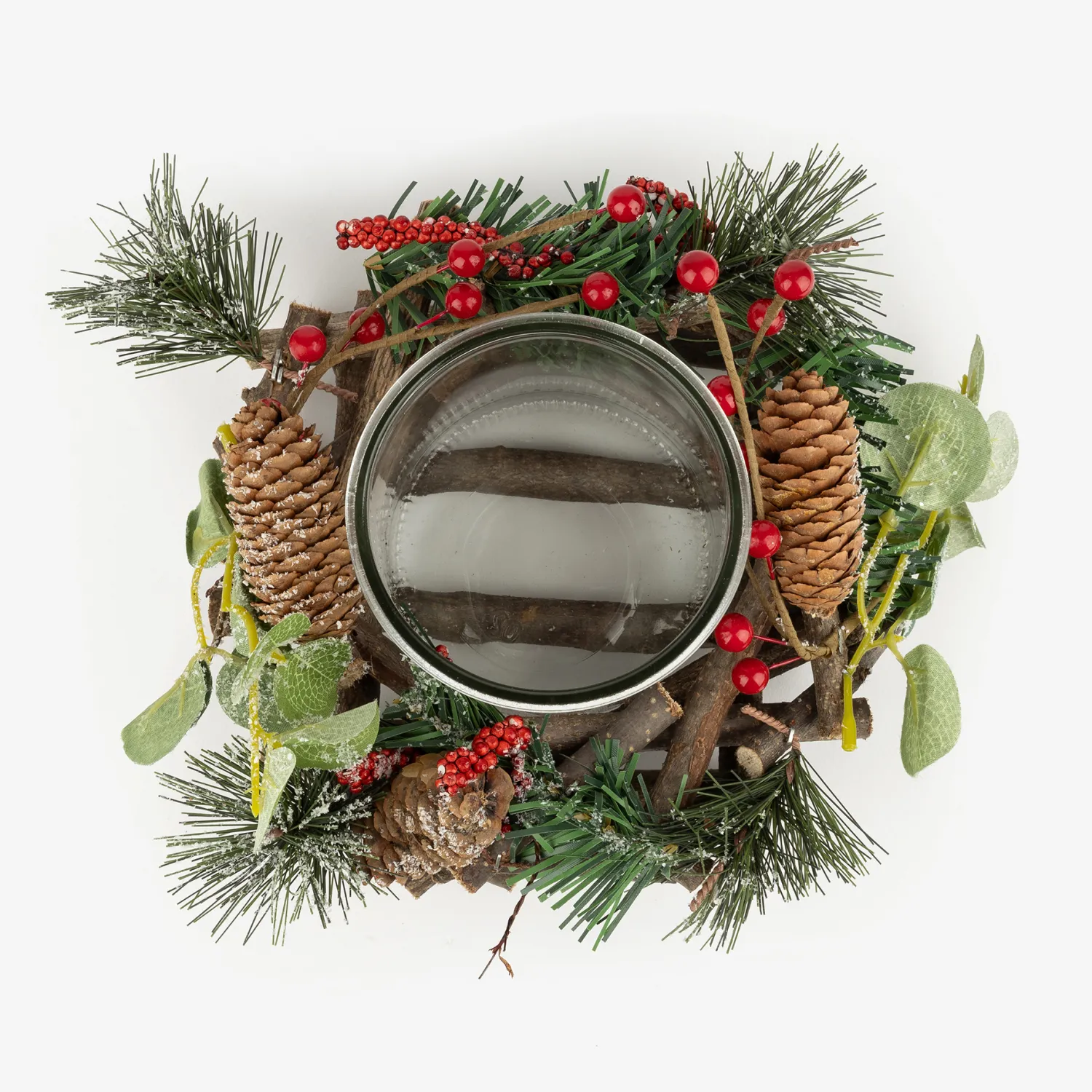 Casa Viva Portavelas bayas y piñas Ø20x12cm Sale