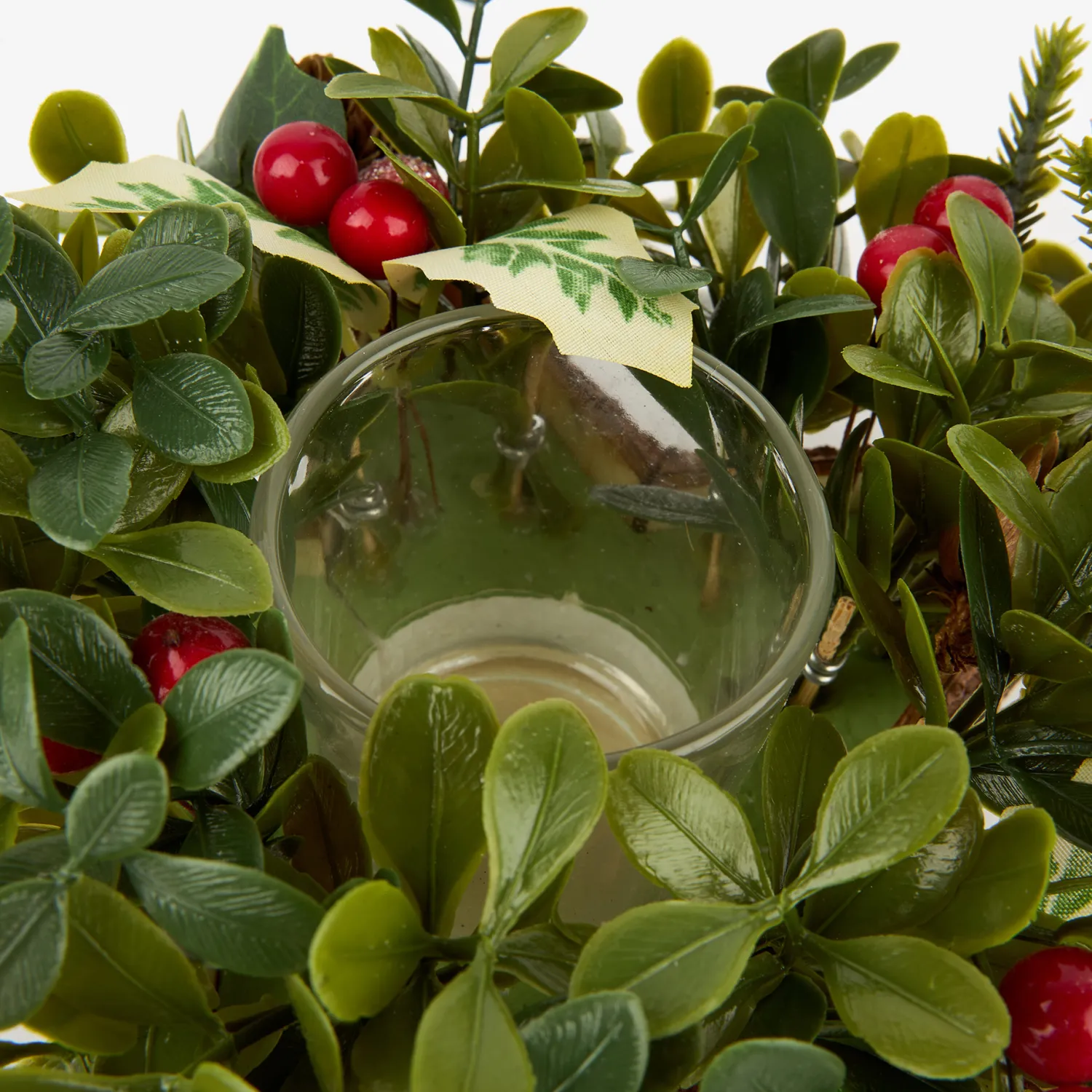 Casa Viva Portavelas de acebo y piñas Ø18x8cm Sale