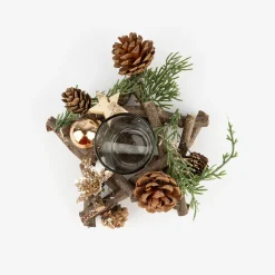 Casa Viva Portavelas piñas 18cm