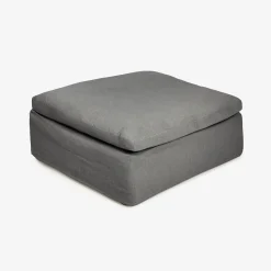 Casa Viva Puf de lino gris Aiden 95x95x45cm Clau&Chloe New