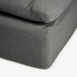 Casa Viva Puf de lino gris Aiden 95x95x45cm Clau&Chloe New