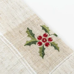 Casa Viva Servilleta blanca bordado Muérdago 45x45cm Hot