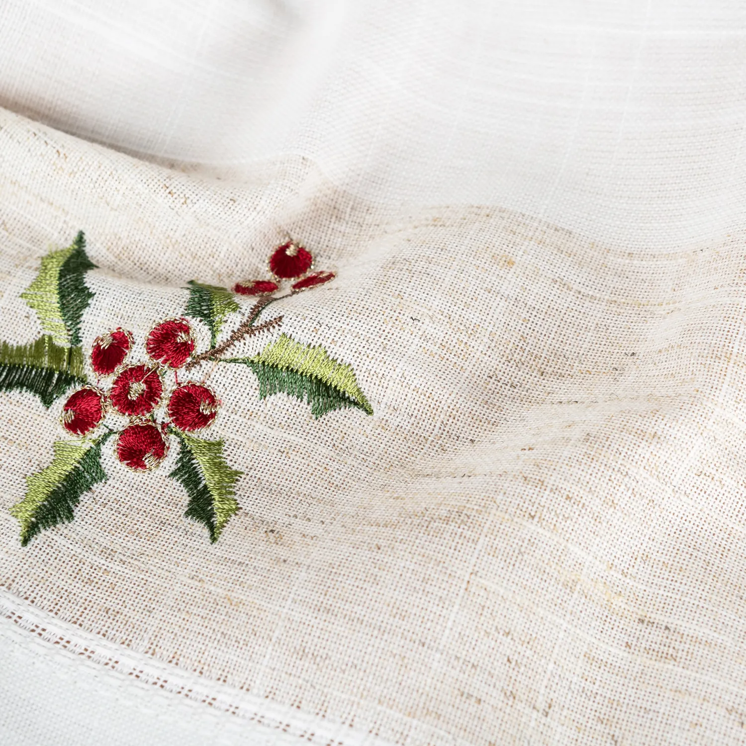 Casa Viva Servilleta blanca bordado Muérdago 45x45cm Hot