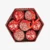 Casa Viva Set 7 bolas decorativas rojas copos de nieve 7,5cm Best