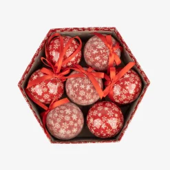 Casa Viva Set 7 bolas decorativas rojas copos de nieve 7,5cm Best