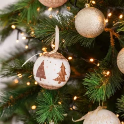 Casa Viva Set de 6 bolas decorativas doradas Árboles 7,5cm Hot