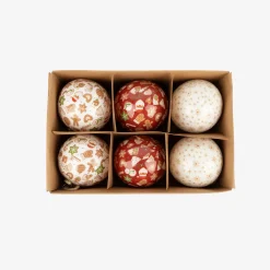 Casa Viva Set de 6 bolas decorativas blancas y rojas Ø7,5cm Outlet