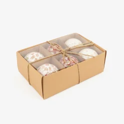 Casa Viva Set de 6 bolas decorativas blancas y rojas Ø7,5cm Outlet